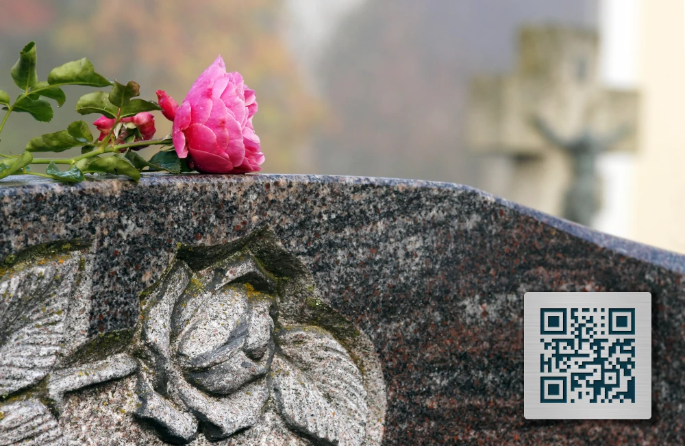 Grabstein mit QR-Code